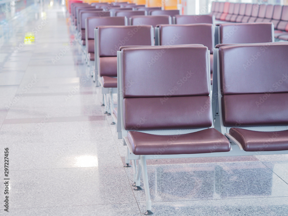 Fototapeta premium Empty chairs at the airport terminal.