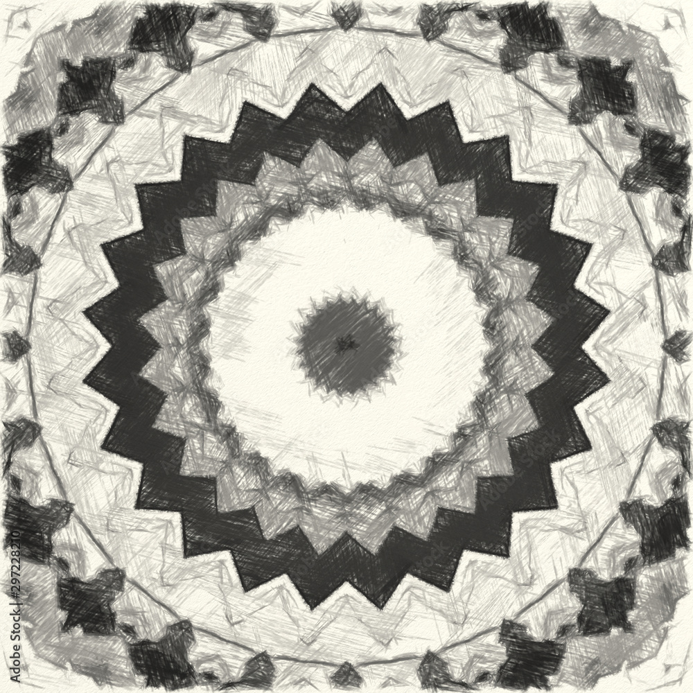 Black and white kaleidoscope texture.  Picture for creative wallpaper or design art work.