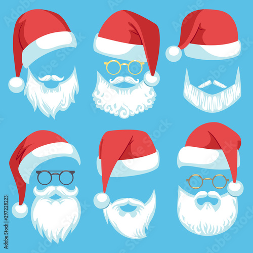Fototapeta Santa hats and beards