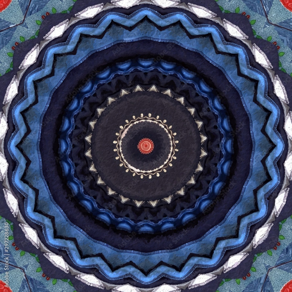Fototapeta premium Colorful abstract kaleidoscope pattern background. 