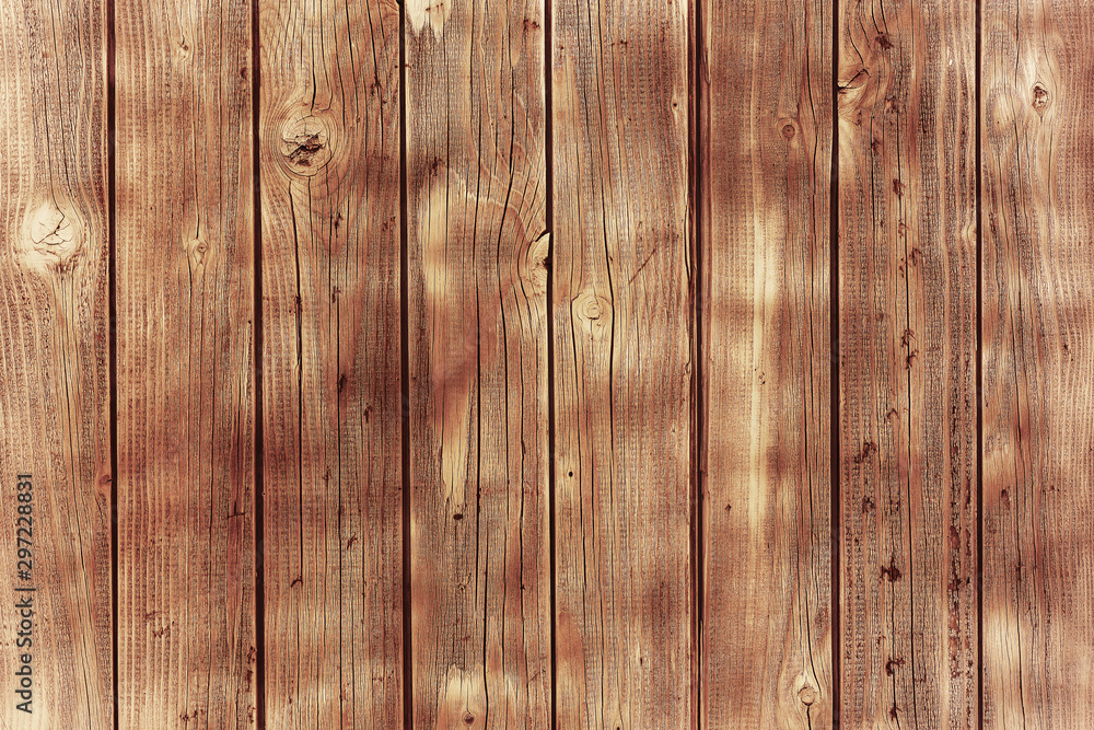 Fototapeta premium Wooden planks with brown paint. Textured old background