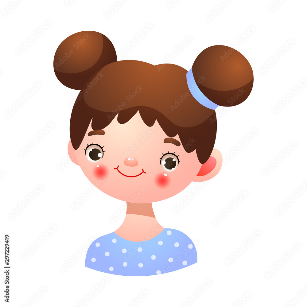 Girl with happy kind face expression vector illustration Girl with happy kind face expression vector illustration