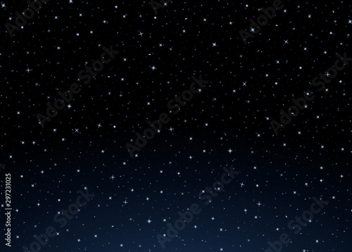 night starry sky. dark blue background with gradient. star shapes. blank template for book cover  flyer  banner  card  poster