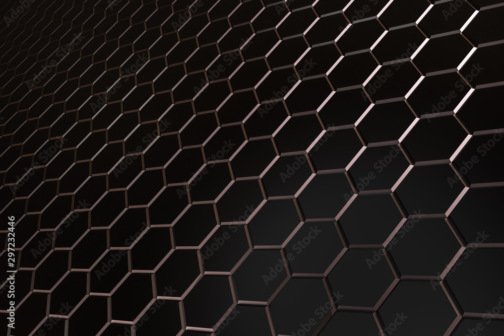 Fototapeta premium Black hexagon pattern - honeycomb concept