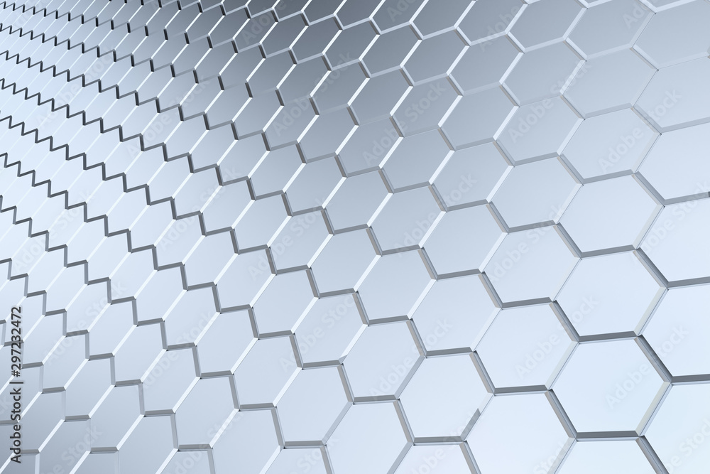 Silver hexagon pattern - honeycomb concept Silver hexagon pattern - honeycomb concept