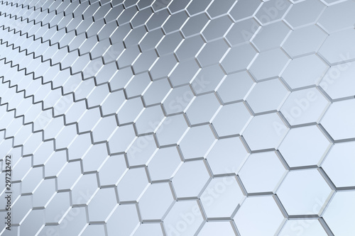 Silver hexagon pattern - honeycomb concept