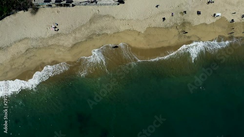 Aerial shots from Caleta Abarca Beach, passing over, located at Vina del Mar, Chile photo