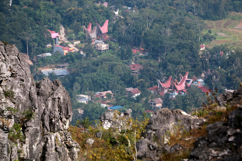 View from Burake Hill onto the Surroundings of Makale in Toraja, Sulawesi, Indonesia photo