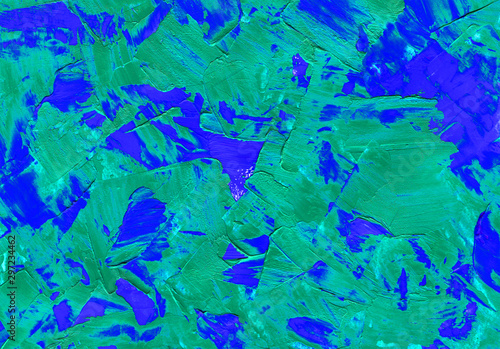 Acrylic abstract green and blue background