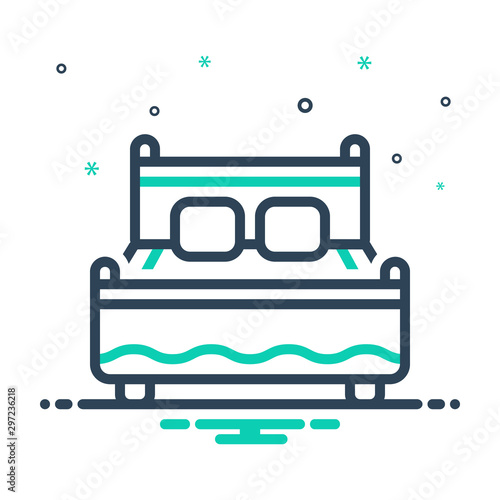 Black mix icon for bed bedstead