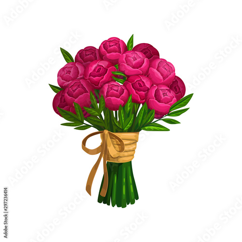 Peonies or roses bouquet, bunch of flowers