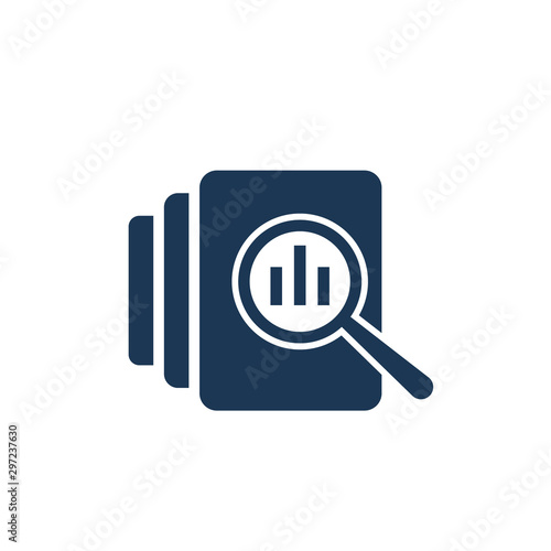 Audit document icon in flat style