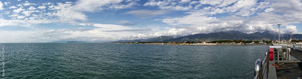Panorama view of the Versilia coast: Forte dei Marmi, Tuscany, Italy 
