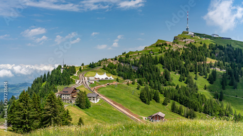 Switzerland, Panoramic view on Rigi Kulm in summer