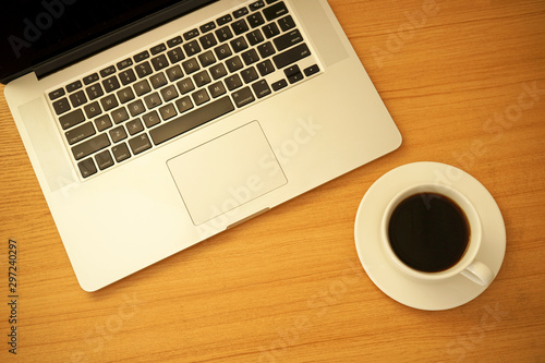 coffee work laptop