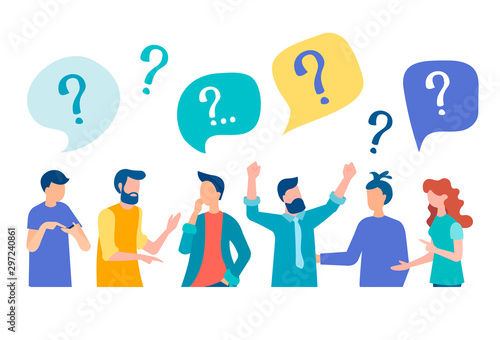 Questions and discussion in search of an answer in the working team of office employees.