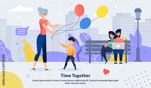 Happy Family Day Spending in Park Together Poster