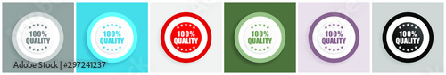 100 % quality icon set, colorful flat design vector illustrations in 6 options for web design and mobile applications"