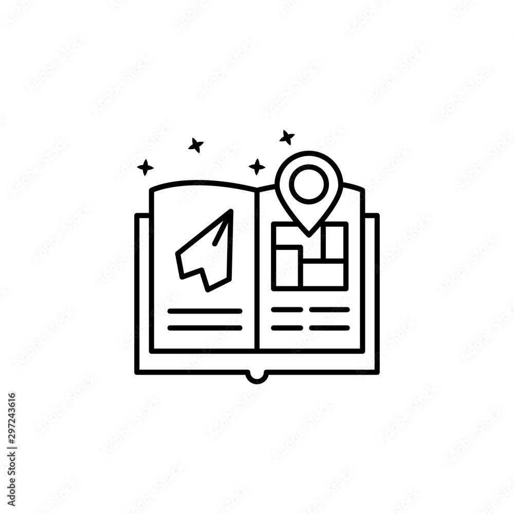 Travel guide location book icon. Element of maps and navigator icon Travel guide location book icon. Element of maps and navigator icon