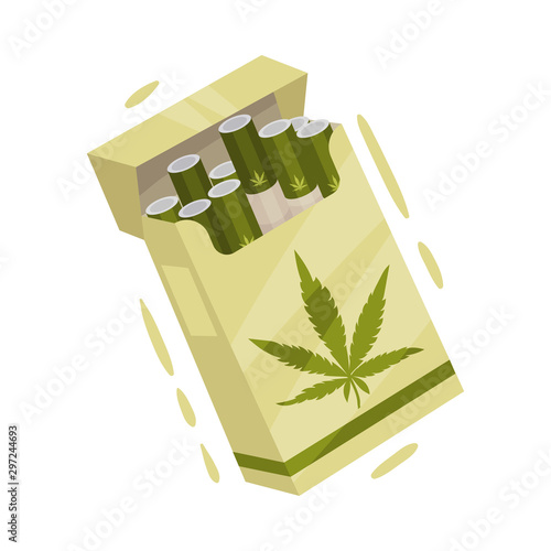 Cannabis Cigaratte Packet Full of Joints Vector Illustrated Set