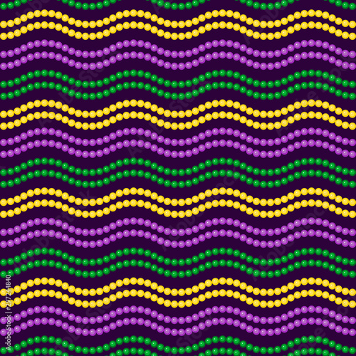 Mardi Gras colorful beads seamless pattern