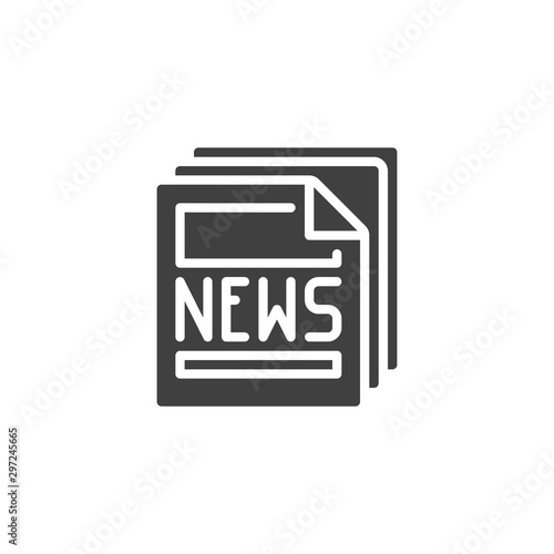 Newsletter article vector icon. Press News headline filled flat sign for mobile concept and web design. Newspaper page glyph icon. Symbol, logo illustration. Vector graphics