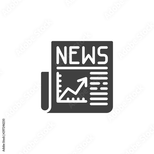 Financial news headline vector icon. filled flat sign for mobile concept and web design. Business newspaper glyph icon. Symbol, logo illustration. Vector graphics