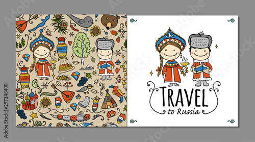 Travel to Russia. Greeting card for your design