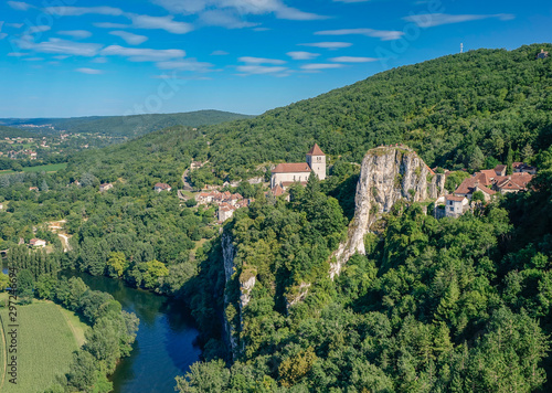 Panoramic view of Saint-Cirq-Lapopie