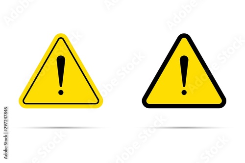 Canvas Print Flat yellow hazard warning symbol