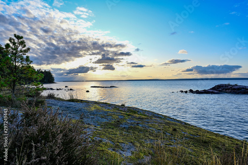 scenic wiew over lake Vattern in Ostergotland Sweden
