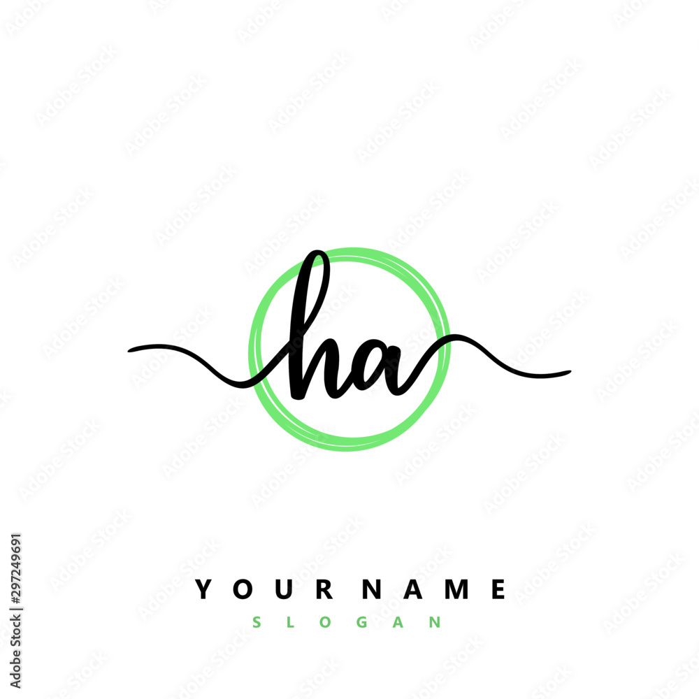 HA Initial handwriting logo vector HA Initial handwriting logo vector