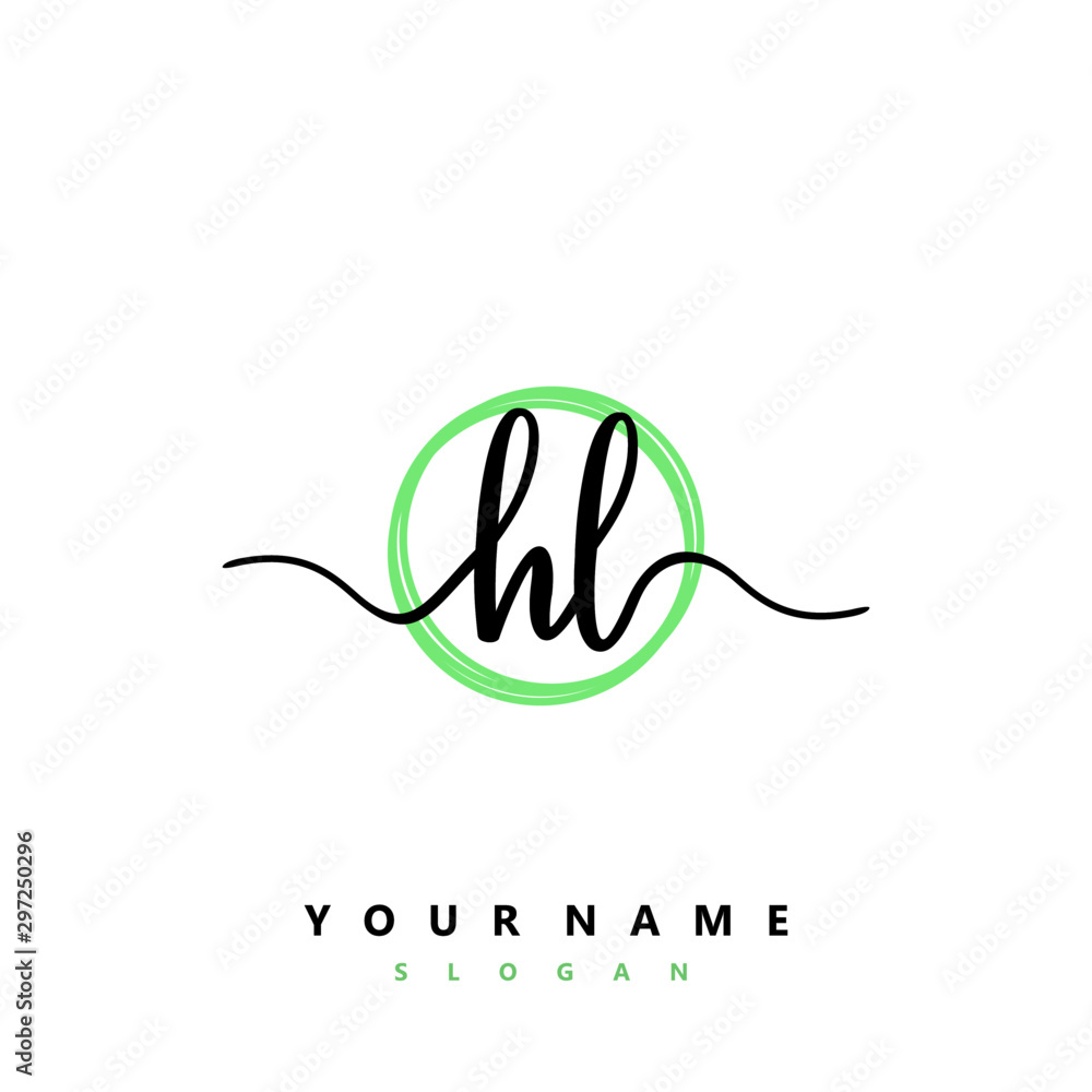 HL Initial handwriting logo vector HL Initial handwriting logo vector