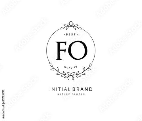 F O FO Beauty vector initial logo, handwriting logo of initial signature, wedding, fashion, jewerly, boutique, floral and botanical with creative template for any company or business.