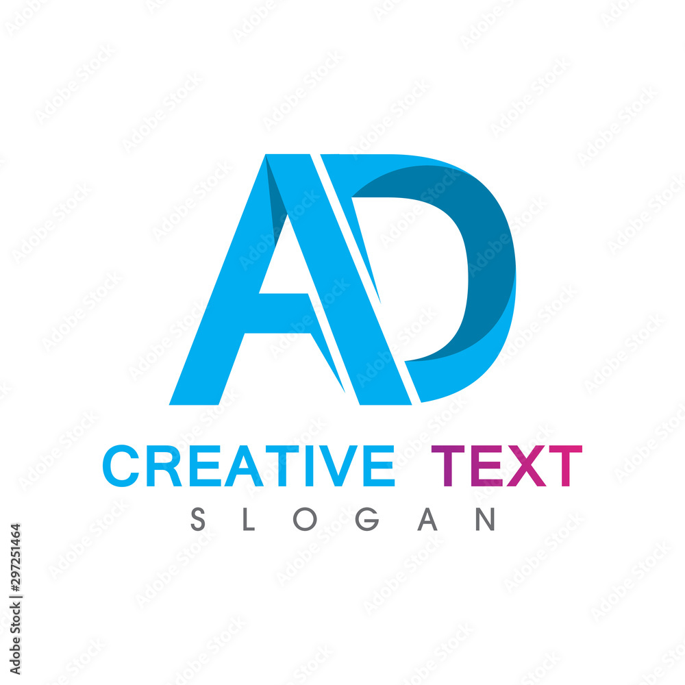 Creative initial AD logo. Abstract business design Creative initial AD logo. Abstract business design
