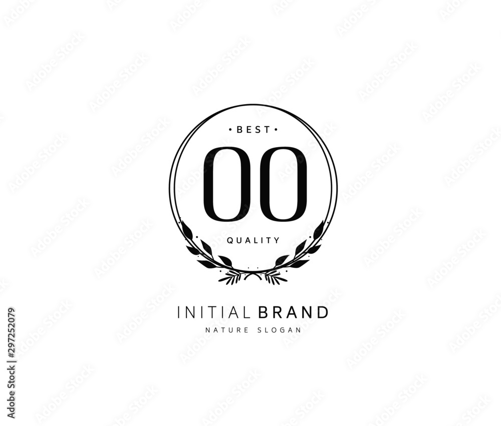 O OO Beauty vector initial logo, handwriting logo of initial signature, wedding, fashion, jewerly, boutique, floral and botanical with creative template for any company or business.
