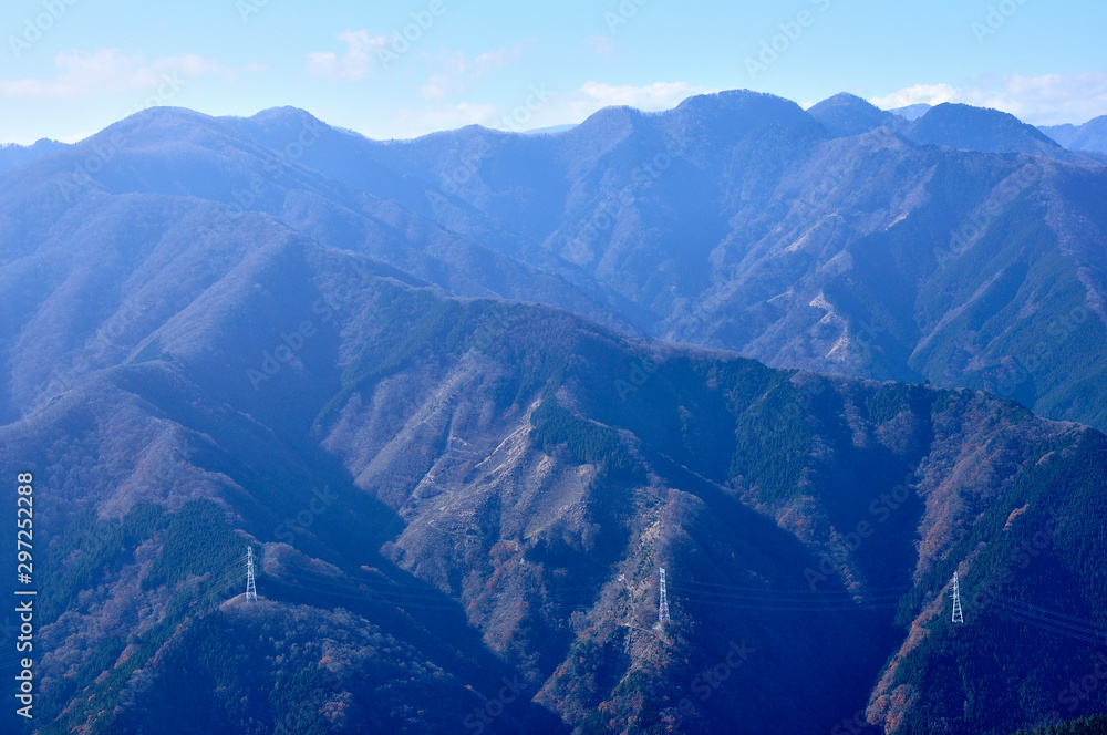 奥武蔵の大持山から眺める秩父山地