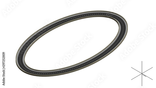 Road in form of oval. Isola...