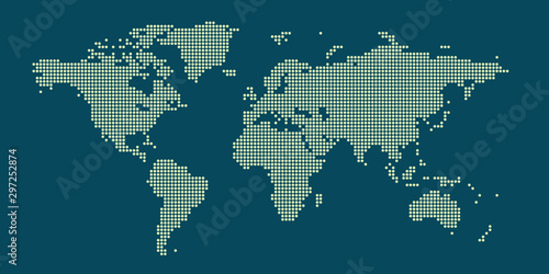 Abstract pixel world map. H...