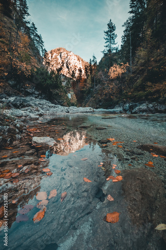 Autumn River in Valley Oetschergraben Austria, Lower Austria, Oetscher Mariazell, Oetscher valley