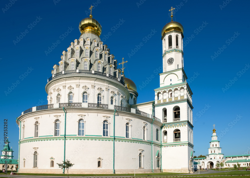 Resurrection Cathedral with a bell tower in the New Jerusalem Monastery in Istra, Moscow Region