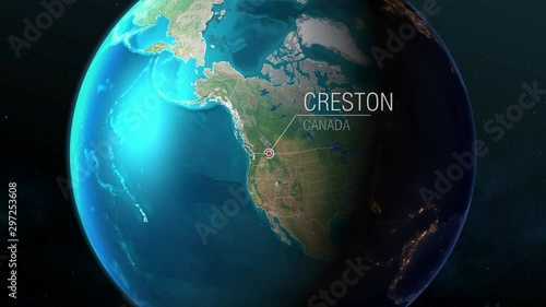Canada - Creston - Zooming from space to earth photo