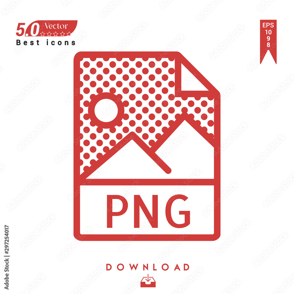 Outline png file-type icon vector isolated on white background. Graphic