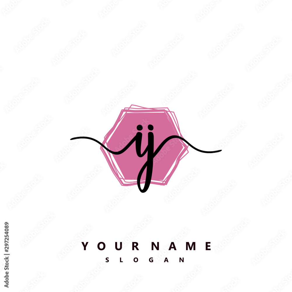 IJ Initial handwriting logo vector IJ Initial handwriting logo vector
