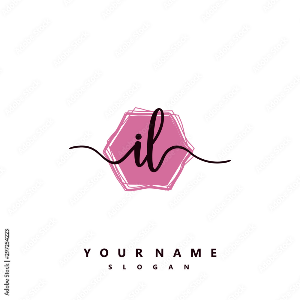 IL Initial handwriting logo vector IL Initial handwriting logo vector
