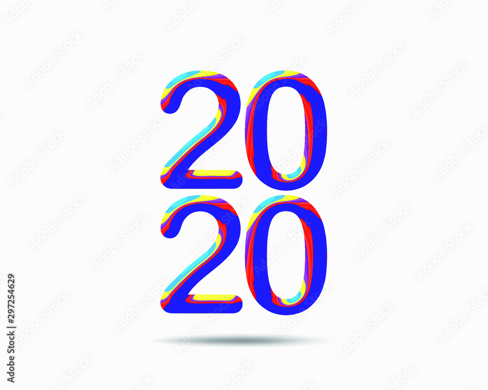 2020 number greeting card vector design