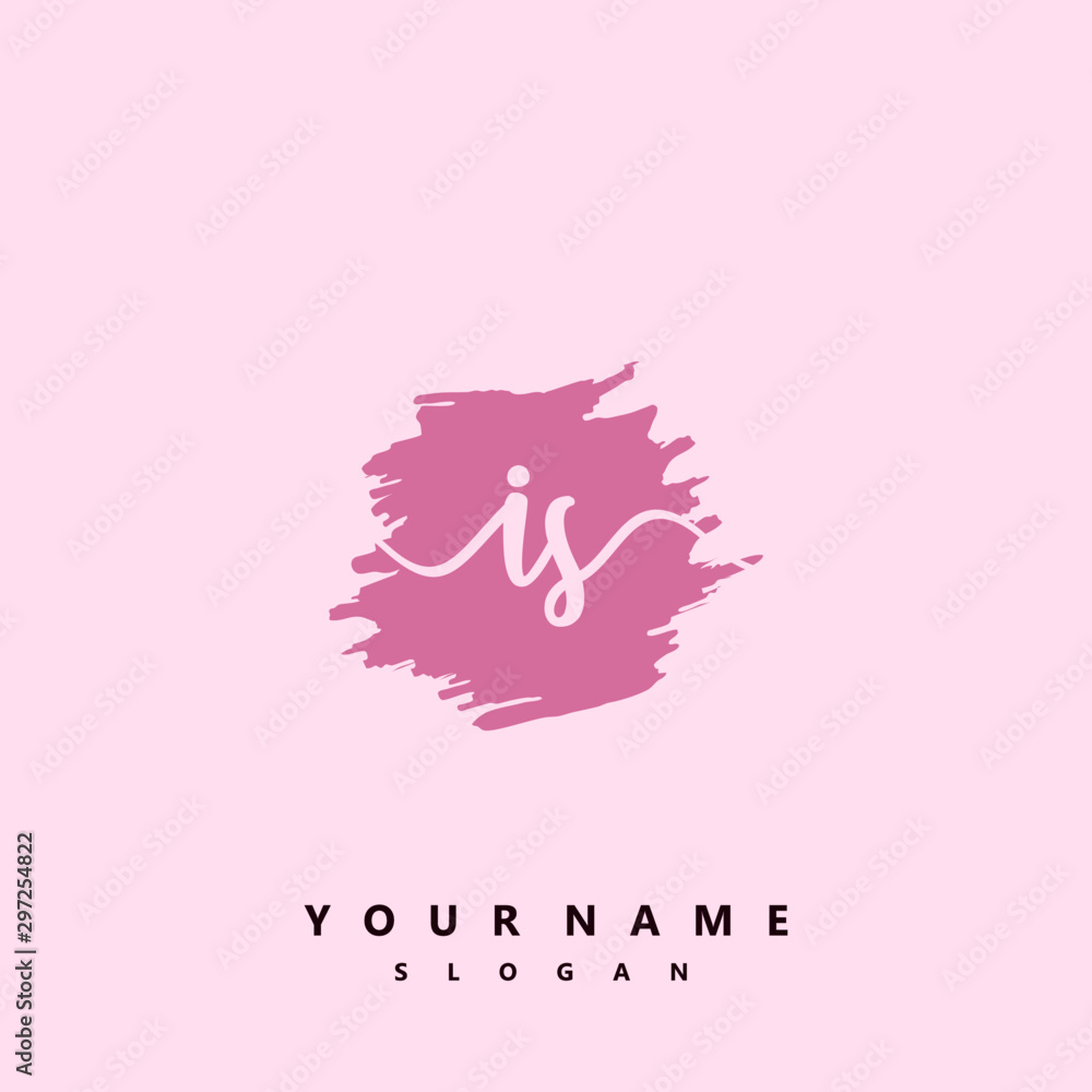 IS Initial handwriting logo vector IS Initial handwriting logo vector