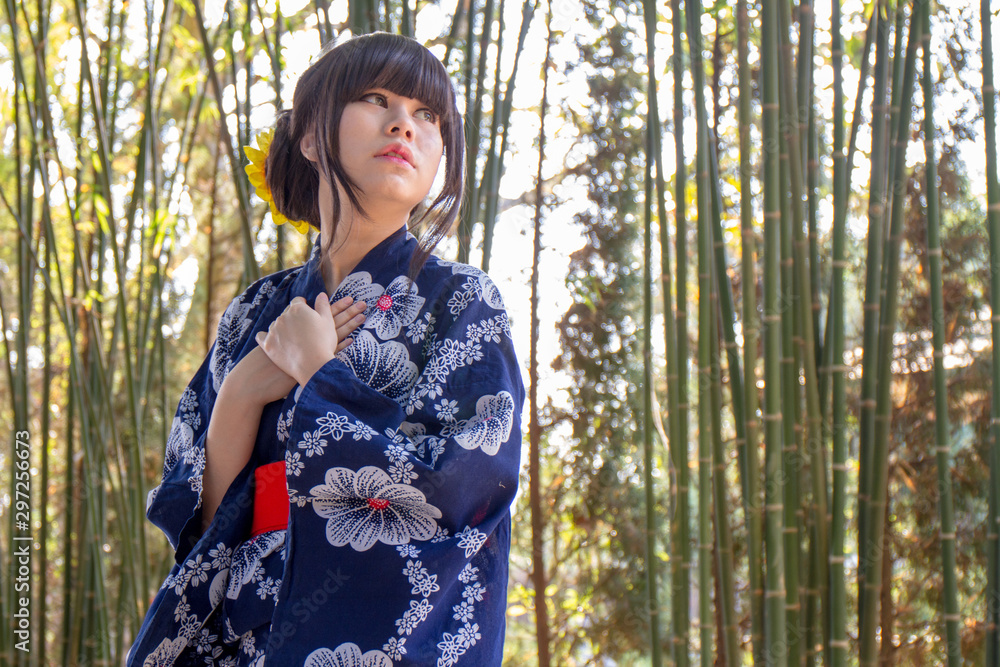 girl in japanese traditional casual summer costume kimono yukata girl in japanese traditional casual summer costume kimono yukata