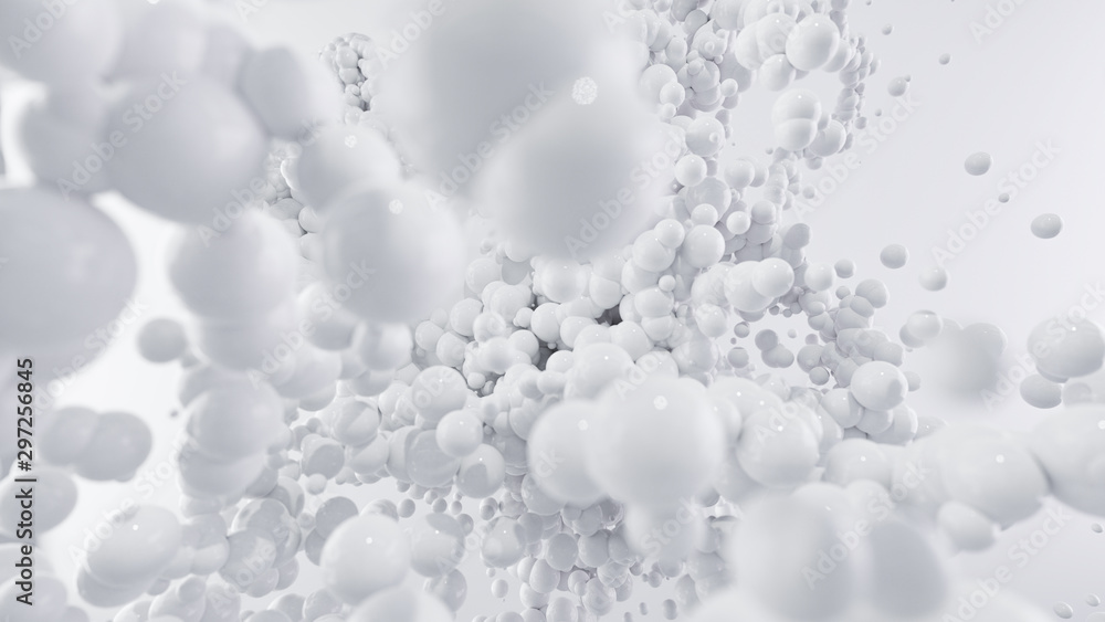 abstrakte Hintergrund 3D Grafik aus Kugeln vor weißem Hintergrund abstrakte Hintergrund 3D Grafik aus Kugeln vor weißem Hintergrund
