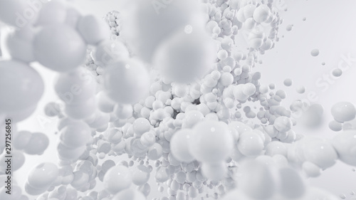 abstrakte Hintergrund 3D Grafik aus Kugeln vor weißem Hintergrund
